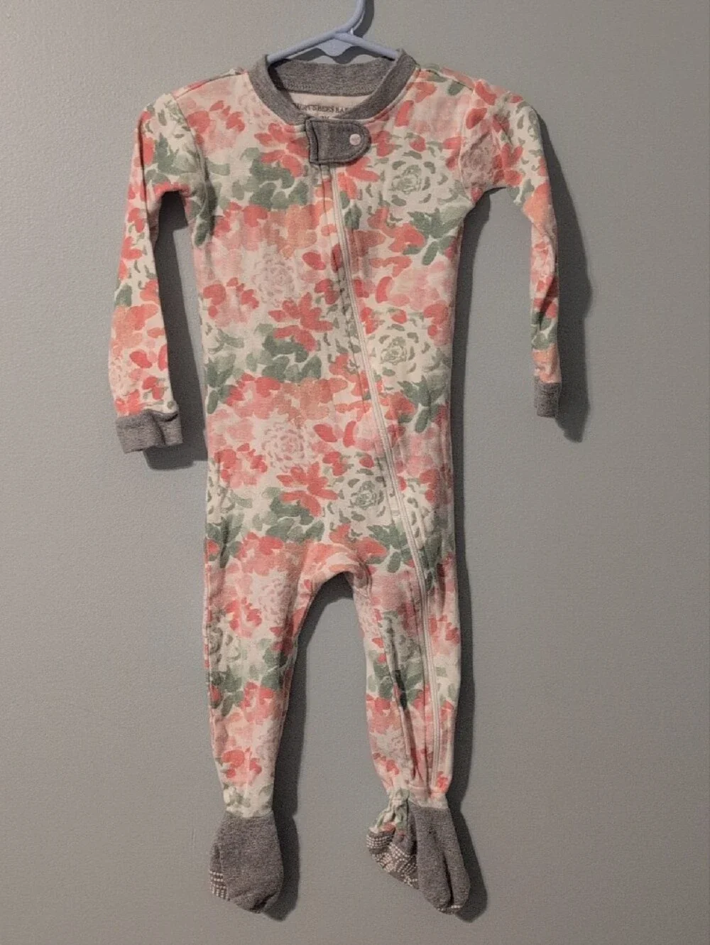 Baby Girls 3-Pack Floral & Moon Zip Pajama Sleepers - Purple, Peach, Blue